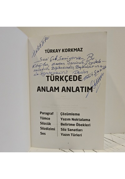 Türkçede Anlam Anlatım Paragraf, Tümce, Sözcük, Sözdizimi, Ses, Çözümleme, Yazım Noktalama, Belirtme Öbekleri, Söz Sanatları, Yazın Türleri -yazar Mu