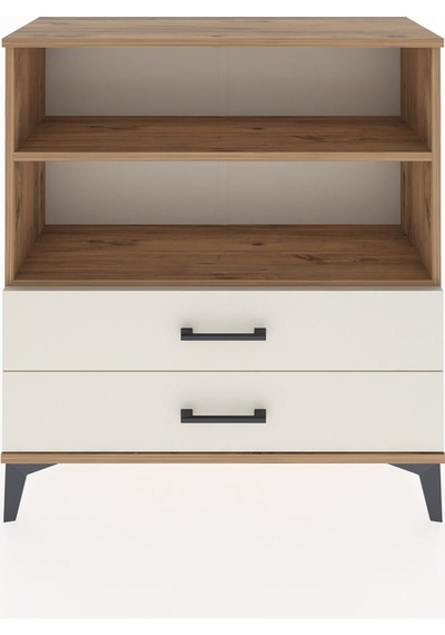 Arges Şifonyer 2 Raflı 2 Çekmeceli 88x30x96 Çam-aytaşı Çam