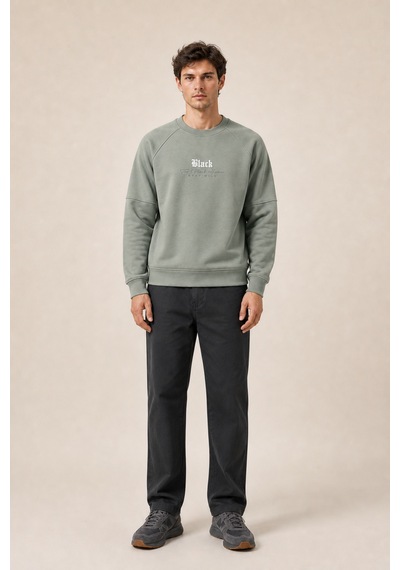 Redline Black Yeni Sezon Erkek Kışlık Regular Fit Sweatshirt Pamuklu Mint