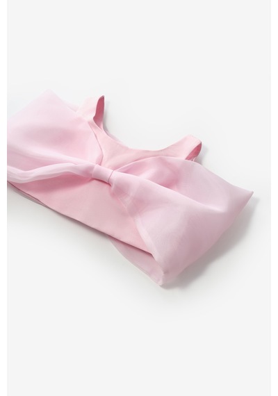Le Mabelle Pembe Büyük Fiyonklu Kız Çocuk Crop Bluz - Edith Pembe