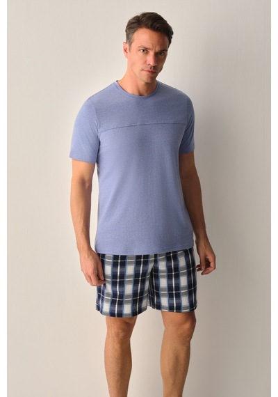 Suwen Ethan Erkek Şort Pijama Takımı Sh267026631352 Lacivert