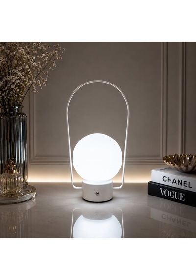 Qerhome Minimalist Taşınabilir Şarjlı Dokunmatik Led Masa Lambası Başucu Gece Lambası 3 Renk Işık Modu Renkli Işık