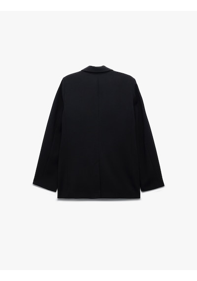 Koton Krep Kumaş Cepli Düğmeli Uzun Kollu Kruvaze Oversize Blazer Ceket Siyah 6wak50006pw Siyah Koton Krep Kumaş Cepli Düğmeli Uzun Kollu Kruvaze Oversize Blazer Ceket Siyah 6wak50006pw Siyah