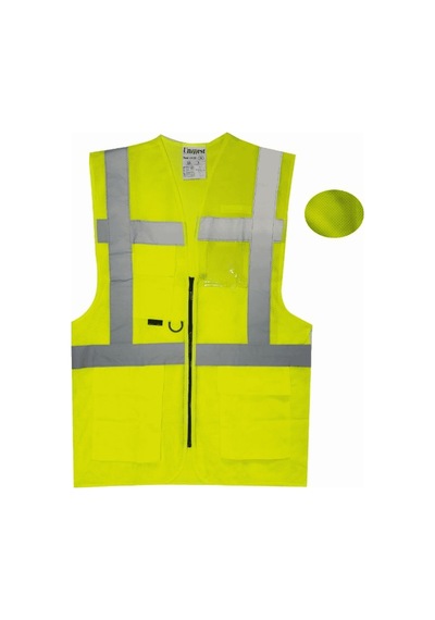 Uniwest Uw-220 Reflektörlü Cepli Mühendis İkaz Yeleği Fosfor Sarı