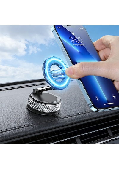 Go Des Gd-hd243 360 Derece Dönebilen Vakum Özellikli Magnetik Telefon Tutucu Siyah
