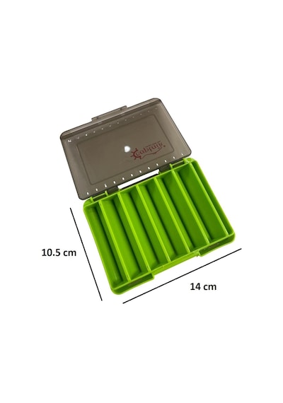 Captain 7223 Çift Taraflı Maket Yem Kutusu 12 Gözlü 14x10.5x3cm Yeşil