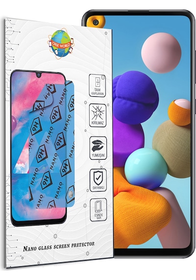 Samsung Uyumlu Galaxy A21S Nano Ekran Koruyucu Kırılmaz Esnek Cam