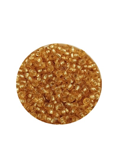 Dökme Cam Kum Boncuk 11/0 2 Mm - 60 Gram - Şeffaf Altın - Bnc062