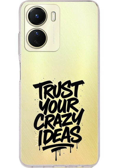 Vivo Y16 Uyumlu Crazy Trust Baskılı Silikon Kılıf Renkli