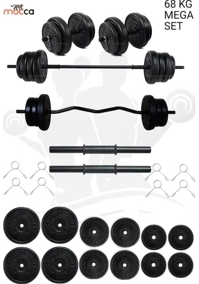 68 Kg Z-Barlı MEGASET Halter Seti Ve Dambıl Seti, Ağırlık  seti ,Fitness Seti