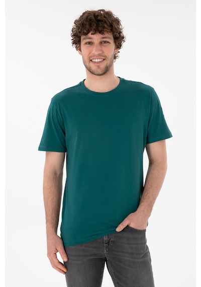 U.S. Polo Assn. Erkek Regular Fit Bisiklet Yaka Koyu Yeşil Basic Tişört 50305985-VR101
