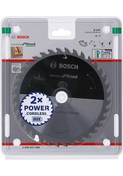 Bosch Standard For Wood 165x20-36 Daire Testere Bıçağı - 2608837686