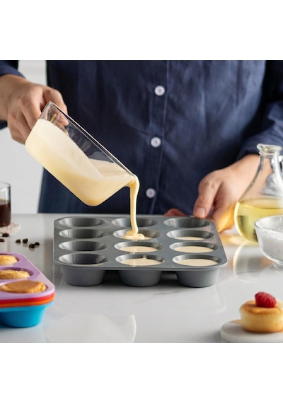Tr 12'li Silikon Muffin Kalıbı, Esnek Yapışmaz Cupcake Kek Kalıbı, Kolay Çıkarma Ve Temizlik, Fırın Uyumlu, Ç Diğer