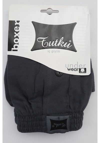 Tutku Erkek Füme Penye Düğmeli Boxer 5'li Paket Füme