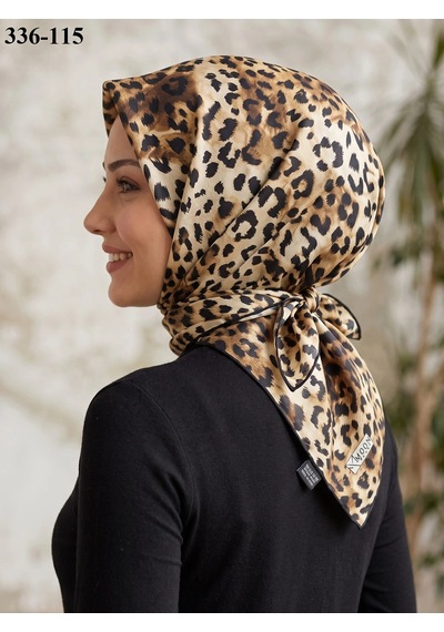 Moonscarfs Moonscarf Leopar Desenli Soft Pamuk Eşarp 336-115 Çok Renkli