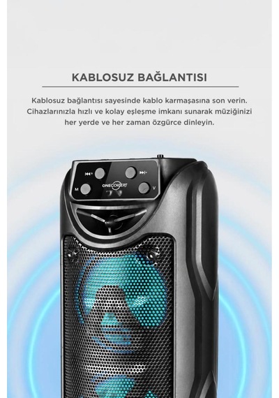 Bluetooth Hoparlör Rgb Işıklı 3 Inc Taşınabilir Parti Speaker Gts-1557 Siyah - 886041913