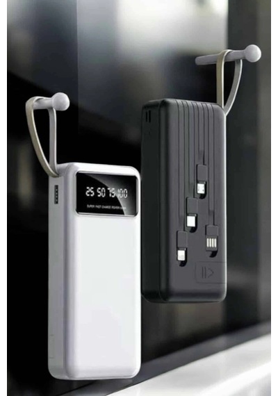 Mey İthalat 20.000 Mah Led Işıklı Lcd Ekran Usb Girişli Type-c Lightning Powerbank
