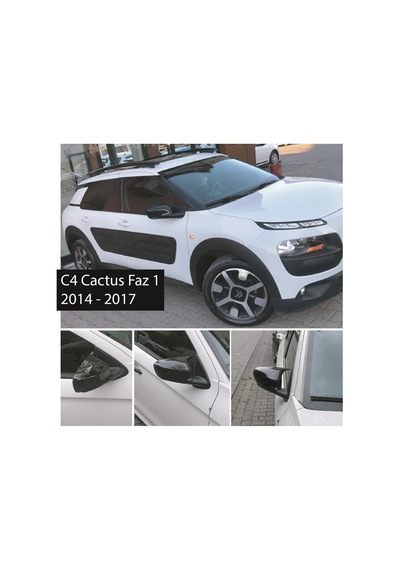 Citroen C4 Cactus Yarasa Ayna Kapağı - Parlak Siyah Abs Plastik