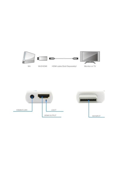Ancheyn Nintendo Wii İçin Hdmı Tv Kablo Çevirici Dönüştürücü Adaptör 4542