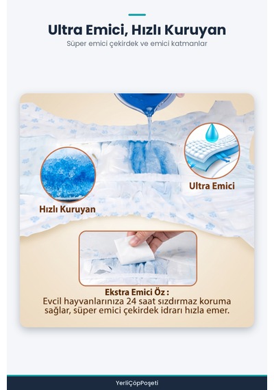 Evcil Hayvan Külot Bezi Large Beden 10-20 Kg - Ultra Emici - Hızlı Kuruyan