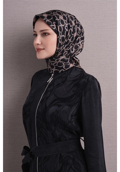 Armine İpek Eşarp 2027 Kış - 9638-02 Siyah Twill