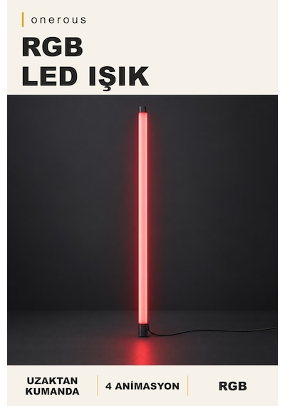 Onerous Rgb Led Işık, Kumandalı, Yapışkanlı, 16 Renk, 4 Animasyon Kırmızı