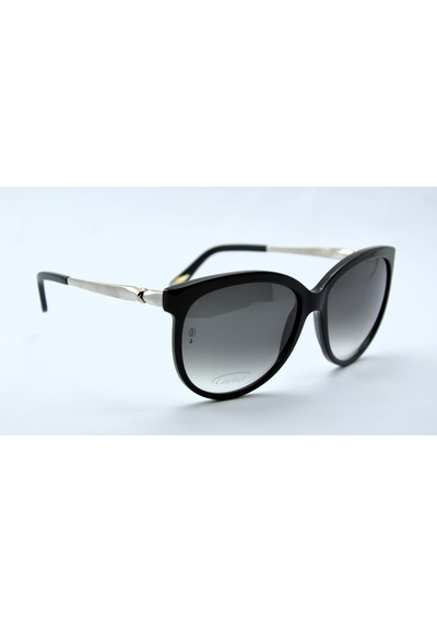 Cartıer Emma Cat Eye Silver Gold Gri Kadın Güneş Gözlüğü Gümüş - Siyah