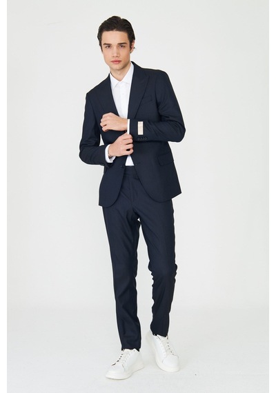Lacivert Modern Kesim Slim Fit Erkek Takım Elbise Laci