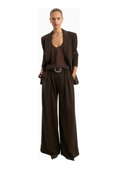 Because Of Alice Dropped Waist Double Breasted Blaze Oversize Kadın Ceket Kahverengi