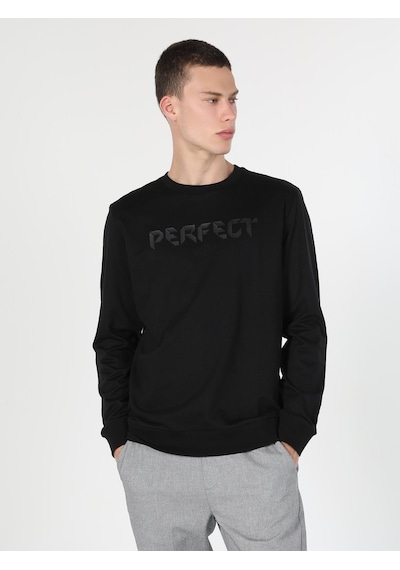 Colin's Regular Fit Baskılı Siyah Erkek Sweatshirt CL1060122_Q1.V2_BLK Siyah