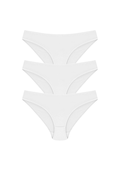 Papatya 12 Adet Beyaz Renk Bikini Külot Beyaz