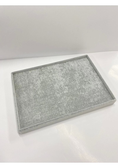 Yerli Üretim Süet Kumaş Gri Renk 34/24 Cm Çekmece Ici Batırmalı Yüzük Standı Çok Renkli