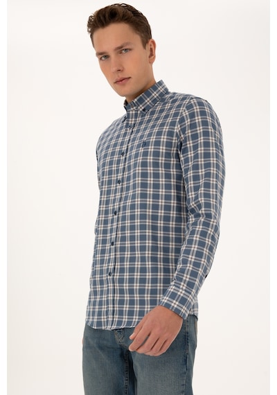 U.s. Polo Assn. Erkek Açık Lacivert Gömlek Desenli 50308578-vr059 Acık Lacıvert