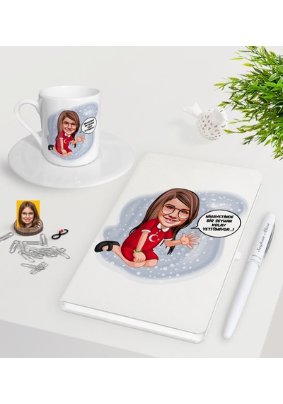 Kişiye Özel Kız Çocuk Kolay Yetişmiyor Karikatürlü Beyaz Defter K N11.728
