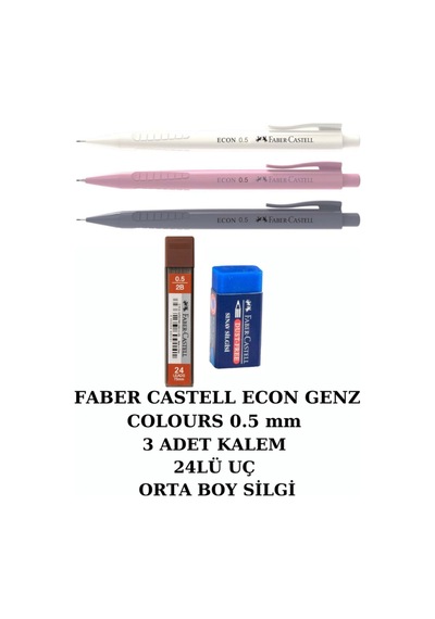 Econ 0.5 Mm Genz Colours 3 Renk Set + Uç + Silgi 3 Renk Karışık