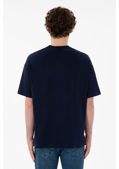 U.S. Polo Assn. Erkek Oversize Fit Bisiklet Yaka Lacivert Tişört 50305904-VR033