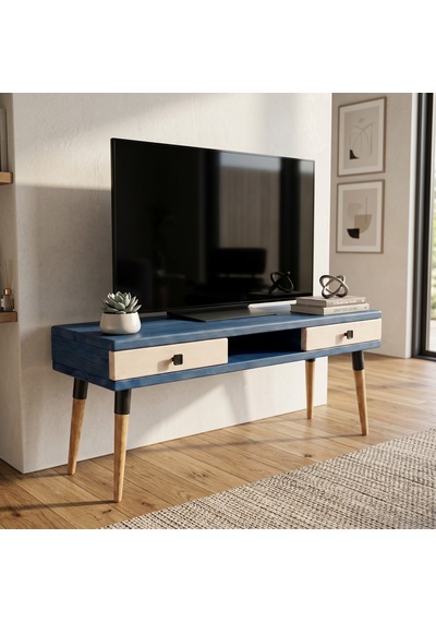 Mobenta Modest Tv: İskandinav Masif Tv Ünitesi 2 Çekmeceli 1 Raflı - 175 Ig-bz Mavi-krem Mobenta Modest Tv: İskandinav Masif Tv Ünitesi 2 Çekmeceli 1 Raflı - 175 Ig-bz Mavi-krem