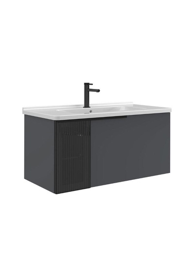 Orka Pure 80 Cm Mat Antrasit Banyo Dolabı Alt Modül Ve Lavabo Navaro/antrasit Orka Pure 80 Cm Mat Antrasit Banyo Dolabı Alt Modül Ve Lavabo Navaro/antrasit
