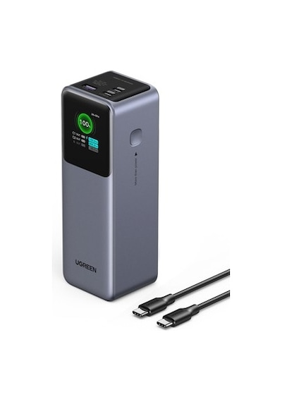 Ugreen Nexode 25.0000 Mah 200w Akıllı Ekranlı Taşınabilir Hızlı Şarj Powerbank, 3 Cihaz Desteği,