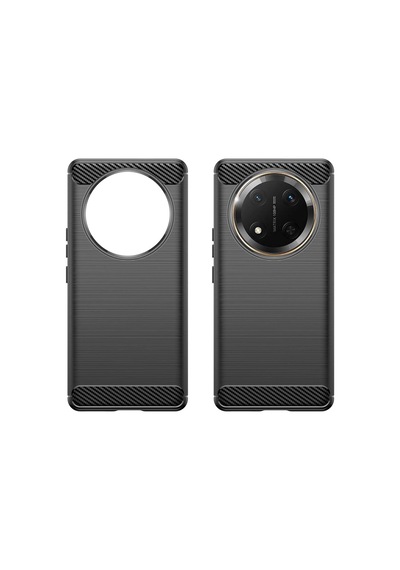 Microcase Honor Magic 7 Lite / Honorx60 Pro 5g/honorx9c 5g İle Uyumlu Brushed Carbon Fiber Silikon Kılıf - Siyah Al3332