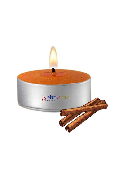 50 Li Tarçın Kokulu Kahve Rengi Tealight Mum
