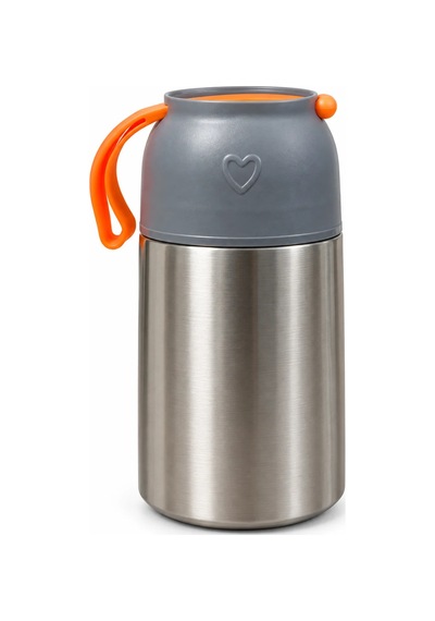 Kale Master 650 Ml Çelik Yemek Termosu 304 Paslanmaz Çelik Termal Yemek Kabı, Katlanabilir Kaşıklı Ve Taşıma Kulplu-497 Gümüş