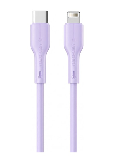 Ven-dens Vd-dc23cl 30 W Pd Type-c To Lightning Hızlı Şarj Ve Veri Kablosu, 1 Metre, Esnek Tpe, Mor