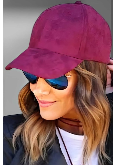 Tezzgelsin Unisex Süet Ayarlanabilir Beyzbol Kep Şapka Bordo