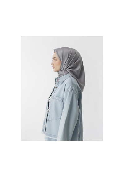Bushu Düz Twill Eşarp gri