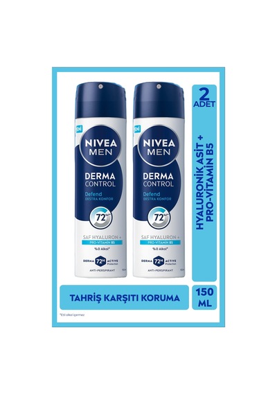 Nivea Men Derma Control Defend Sprey Deodorant 150 Ml 2 Adet