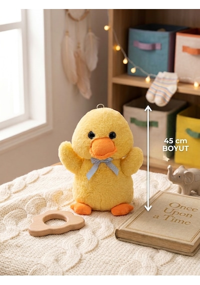 Peluş Neşeli Ördek 45 Cm Sarı