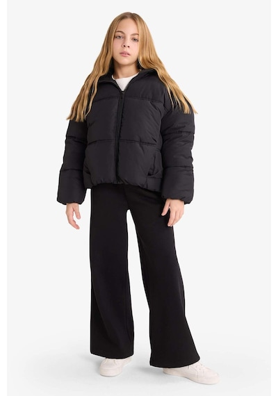 Defacto Kapüşonlu Mont Kız Çocuk F5876a826spbk27 Siyah-bk27