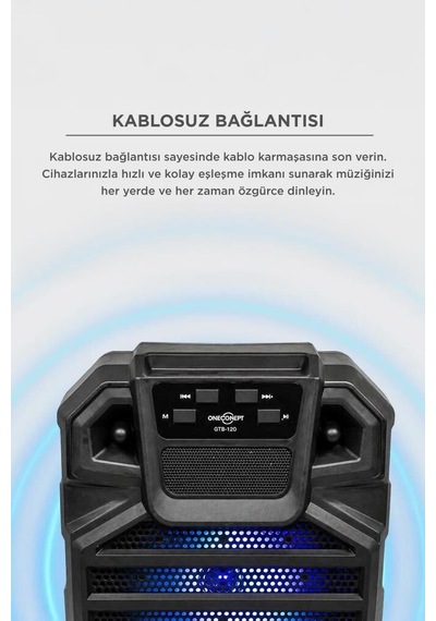 Müzik Ritim Eğlence Bluetooth Hoparlör Rgb Işıklı Parti Speaker Gts-1397 Siyah
