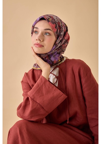 Silk Home Soft Eşarp 73088-16 Acı Kahve, Gül, Tozpembe, Sarı, Mor, Gri